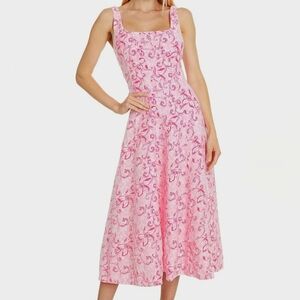 🩷 HTF Lilly Pulitzer Calina Linen Midi Dress 16